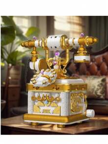 Unique Vintage-Style Building Modules Designed For Adults: Vintage Vertical Camera, Vintage Telephone, Vintage Projector, And Vintage Coffee Machine. Each Module Combines Design And Fun Assembly. The Vintage Vertical Camera Building Module Is Not Just A Toy, But Also A Work Of Art - Multicolor - View 9