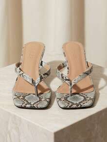 Women Post Toe Heeled Sandals Valentine's Day - Multicolor - View 4