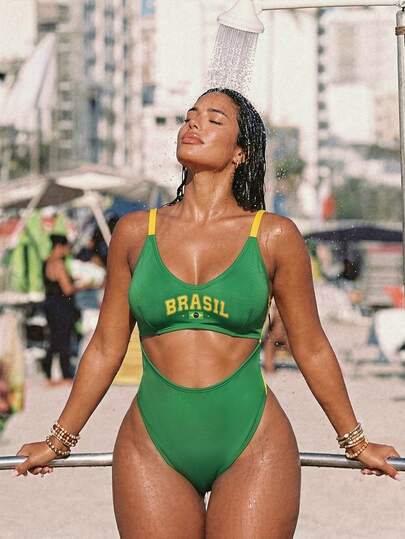 Swim SXY Maiô Estampado Brasileiro Plus Size