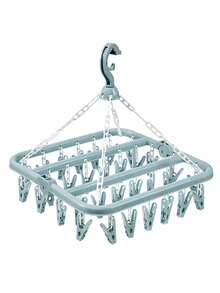 32 Clip Folding Rotating Clothes Rack, Suitable For Underwear, Socks, Small Clothes, Indoor And Outdoor Use - Saving Space, No Need For Power, Clothesline, Clothes Rack, Essential For Laundry Room - Multicolor - View 14