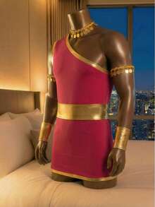 DrisQ 男士性感角色扮演服装，亲密氛围制服 - 酒紅色 - 查看 6