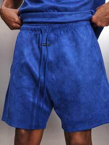 PLAYBOY X SUMWON Blue Tie Dye T-Shirt And Shorts Co-Ord Set With Crew Neck Short Sleeves And Script Print - Blue - View 6