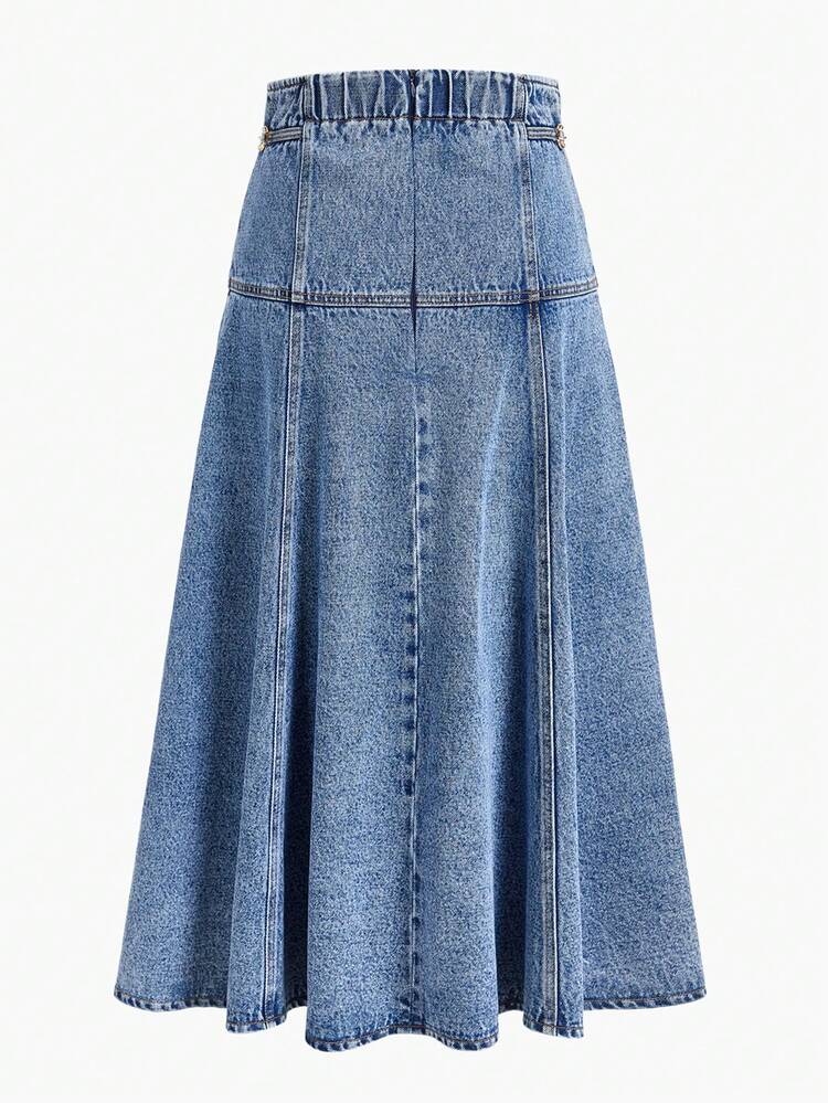 WOMEN'S DENIM SKIRT WITH UMBRELLA HEM, SPRING/SUMMER