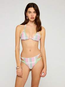COUREZ Áo bikini hai lớp cổ yếm tam giác / Trang phục mùa hè Y2K cho nữ, Trang phục mùa xuân cho nữ, Quần áo mùa hè, Trang phục đi nghỉ mát, Trang phục đi biển cho nữ, Bộ đồ đi biển, Áo tắm cho nữ, Bộ bikini cho nữ, Bộ bikini - Nhiều màu - Xem 2