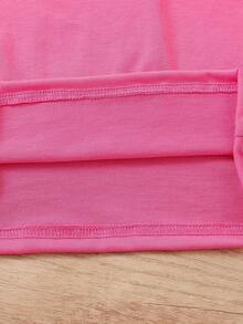 SHEIN Setelan 2 Potong untuk Liburan Anak Perempuan: Atasan Polos dan Celana Pendek Motif Tropis - MultiWarna - View 6