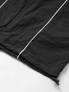 GymBeat Pantalones con ribete de contraste tejido para hombres - Negro - Ver 3