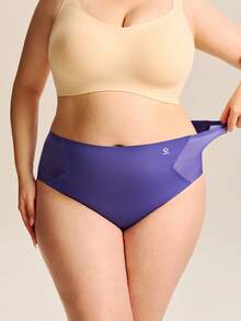 LUVLETTE Plus 3-Pack Seamless No-Show Seamless Comfortable Breathable High-Waist Women Underwear Air Briefs - Multicolor - View 13