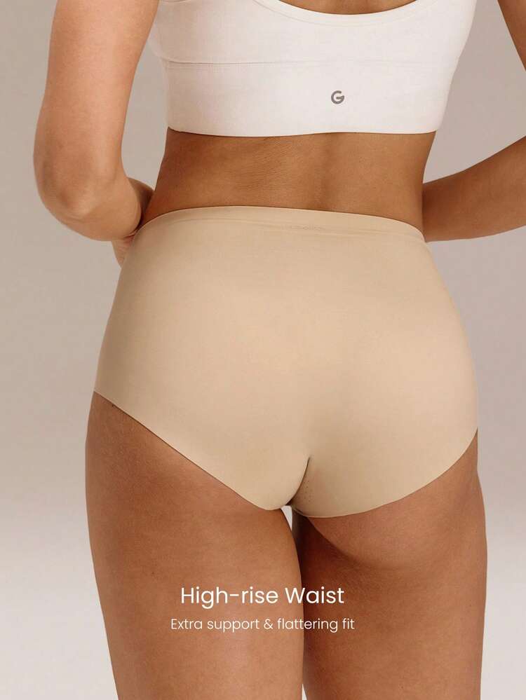 2 Pack SweatMode Supportive Stretchy Sweat-Wicking Breathable Mesh Panel Waistband High-Rise Briefs Daily Casual Wear