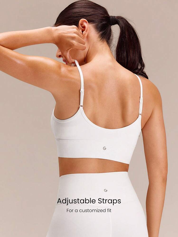 Featherfit™ Top Del Deporte Con Forma De Corazón Y Espalda En U Ajustable Para El Estudio De Yoga De Bajo Impacto
