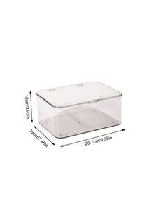 1pc Transparent Tape Covered Storage Box, Dust-Proof Medicine Box, Desktop Storage Box, Large Capacity Medicine And Cosmetics Basket, Jewelry Display Box, Multifunctional Flip Type Storage Box, Suitable For Hospitals, Schools, Offices, And Homes - Clear - View 7