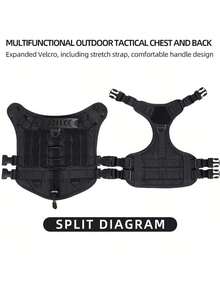 1pc Black Pet Chest And Back Strap, Simple Outdoor Training Adjustable Large Dog Vest For Walking And Training - Black - View 10