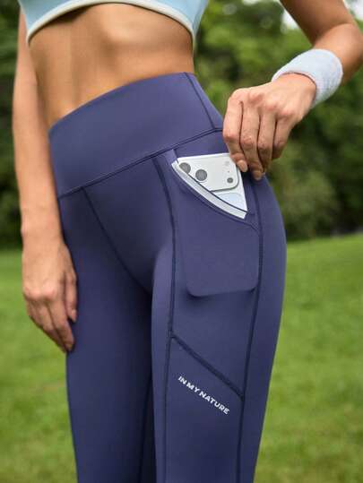SHEIN In My Nature Quần legging nữ kiểu dáng thường ngày có túi, đa năng cho cả trang phục hàng ngày và các hoạt động ngoài trời.