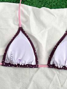 Swim Vcay Áo bikini hai dây chấm bi đen trắng gợi cảm dành cho nữ - Nhiều màu - Xem 3