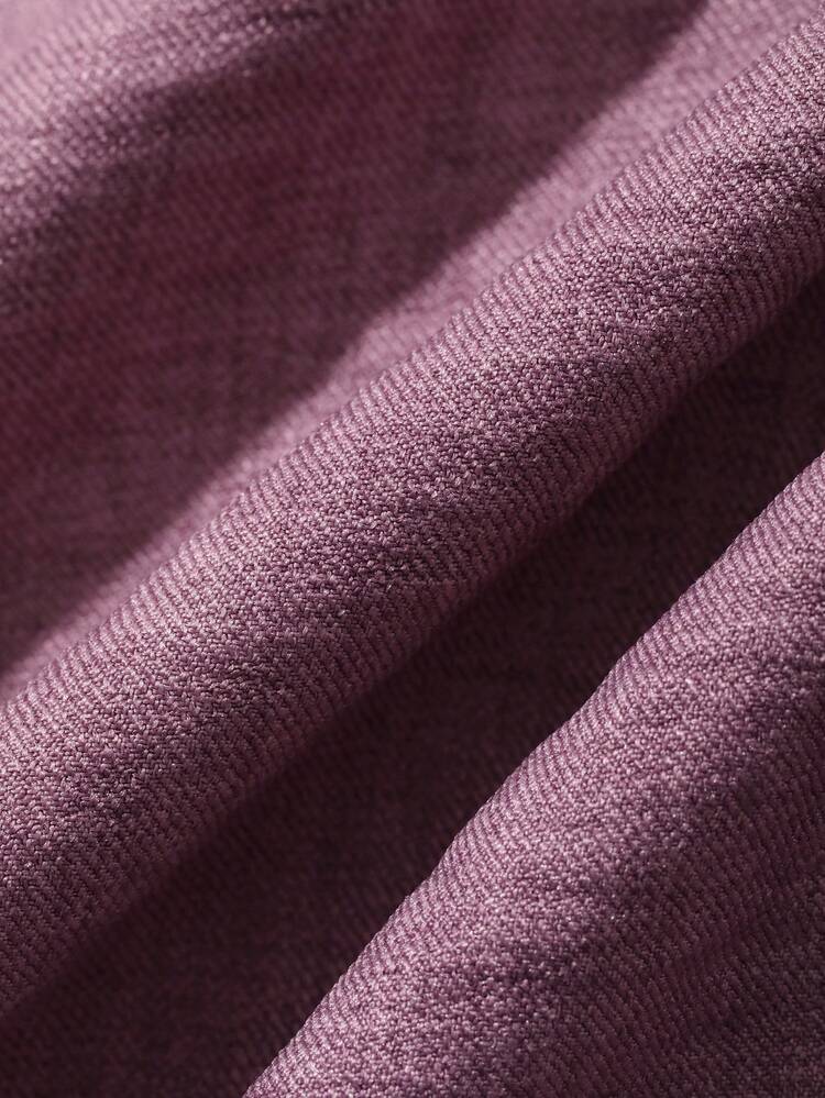 Minimalist Solid Color Round Neck Loose Long Purple Maternity Dress