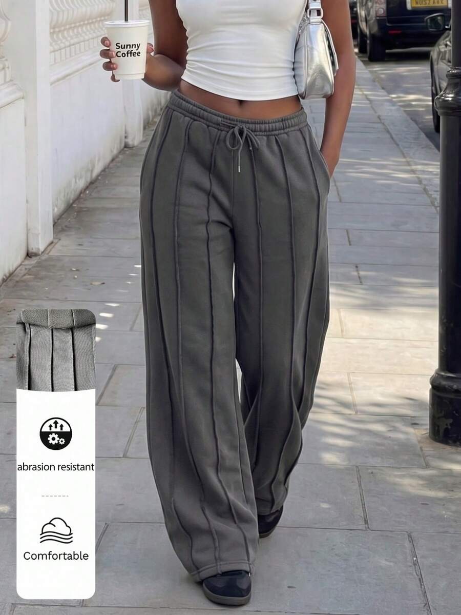 FavEase Ladies' Drawstring Waist Sweatpants Graduation,Back To School Outfits,Graduation,Teacher Outfits For Women,Back To School - Dark Grey - View 1