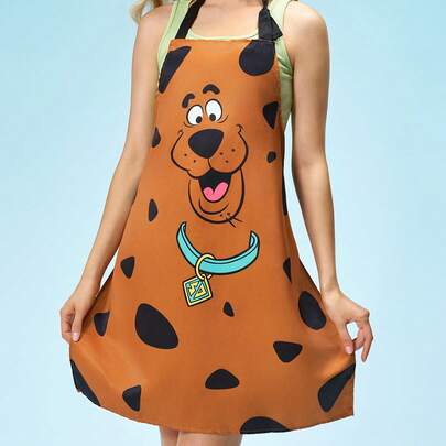SCOOBY-DOO X SHEIN 1 chiếc tạp dề in hình chú chó , được làm từ vải chống thấm nước và dầu mỡ, thoải mái và mềm mại, vật dụng không thể thiếu trong nhà bếp và khi làm bánh, phù hợp cho cả nam và nữ.