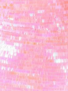 MUSERA 吊带圆领亮片装饰宽松迷你连衣裙，可爱性感，适合夏季春季假期、度假、派对、外出等场合。 - 粉色 - 查看 3