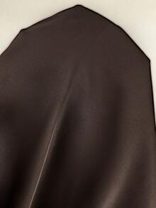 SHEIN Elaquor 大码休闲弹力腰撞色蕾丝裤 - 棕色 - 查看 7