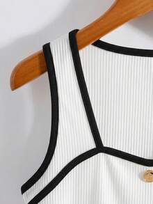 GlowEve Áo vest nữ chất liệu có họa tiết, thích hợp mặc đi nghỉ mát mùa hè, màu trắng. - Đen và trắng - Xem 5