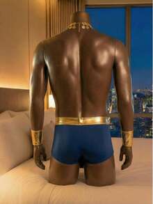 DrisQ Men's Costume Set (Pants, Apron, 2 Gloves, Neck Accessory) - Blue - View 2