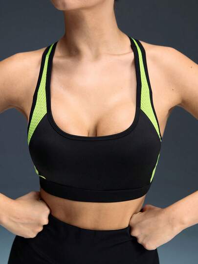 Powerista 女士撞色露背吊带夏季运动文胸