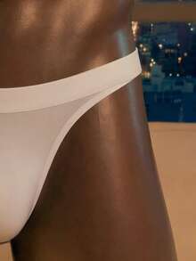 DrisQ Men's Solid Color Elastic Waist Sexy Briefs - White - View 4
