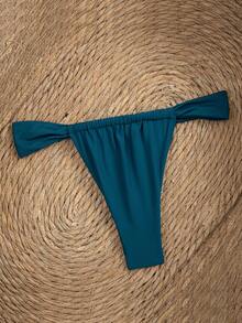 Swim Vcay Quần bikini dây mảnh cạp thấp gợi cảm dành cho nữ, màu xanh dương - Màu xanh ngọc - Xem 2