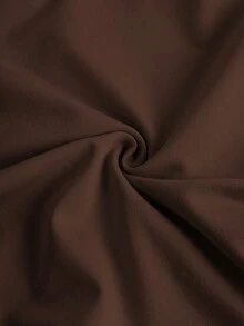 SHEIN Girlism Teen Girl Solid Color Ruched Casual Asymmetric Neck Camisole - Brown - View 4