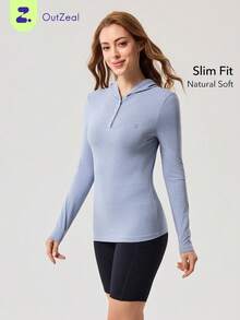 OutZeal Áo hoodie nữ mặc ngoài trời, chất liệu co giãn mềm mại, ôm sát, thích hợp cho sinh hoạt hàng ngày. - Màu xanh lam - Xem 1