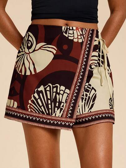 Travachic Women's Printed Woven Shorts, Spring/Summer Vacation