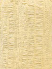 Nöista Textured Two Pieces Set In Soft Pastel Yellow, Featuring A Straight-Neck Camisole With Adjustable Straps And Matching High-Waist Wide-Leg Pants. Wear Together For A Coordinated Outfit Or Mix And Match, Spring, Summer, Vacation, Holiday, Outfit. - Yellow - View 9