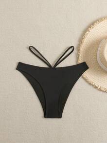 Swim Basics Summer Beach Women's Hollow Out Bottoms Music Festival - Black - View 3