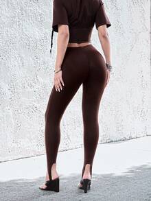 Denimoi Quần legging bó sát siêu co giãn, quần legging gợi cảm, quần ống bó thời trang, trang phục dự tiệc concert, GNO (đêm nhạc/buổi tiệc dành cho nữ giới). - Cà phê nâu - Xem 5