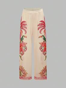 Swim Oasis Traje de baño de una pieza con estampado y nudo delantero con pantalón de cobertura para vacaciones de verano en la playa para mujer - Multicolor - Ver 6