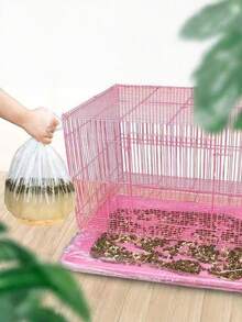 50PCS PE Disposable Elastic Film Covers For Small Pet Cage Bottom Trays, Suitable For Small Pets And Birds, All-Season Use (Tray Not Included) - Clear - View 7