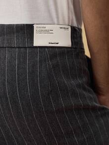SWAVVY Men's Striped Print Slant Pocket Casual Loose Pants - Black - View 5