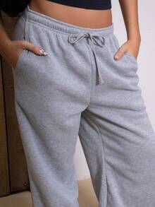 juhmazzocco 女式纯色休闲运动裤 - 灰色 - 查看 3