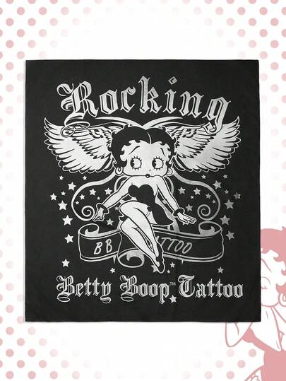 Betty Boop | ROMWE 1 tấm, Thảm trang trí bằng polyester họa tiết Punk tối màu, thích hợp trang trí nhà cửa hàng ngày, phòng khách, phòng ngủ, cắm trại và các dịp khác, phù hợp cho mọi mùa.