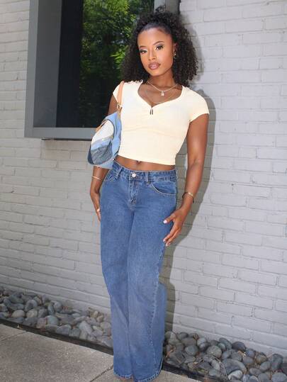 Steph T 女士浅色休闲牛仔裤