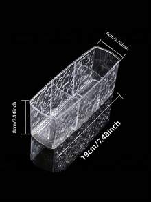 1PC Clear Acrylic Makeup Brush Organizer 3 Compartments Cosmetic Storage Box Pen Holder Desk Organizer Vanity Accessories Christmas Holiday Gift Giving Beauty Storage Essential Multifunctional Transparent Display Case For Bathroom Office Home Decor - Clear - View 5