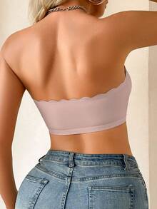 Conjunto de 2 sutiãs femininos multicoloridos, com fecho frontal, acabamento ondulado, bojo removível e aro. - Multicolorido - Ver 6