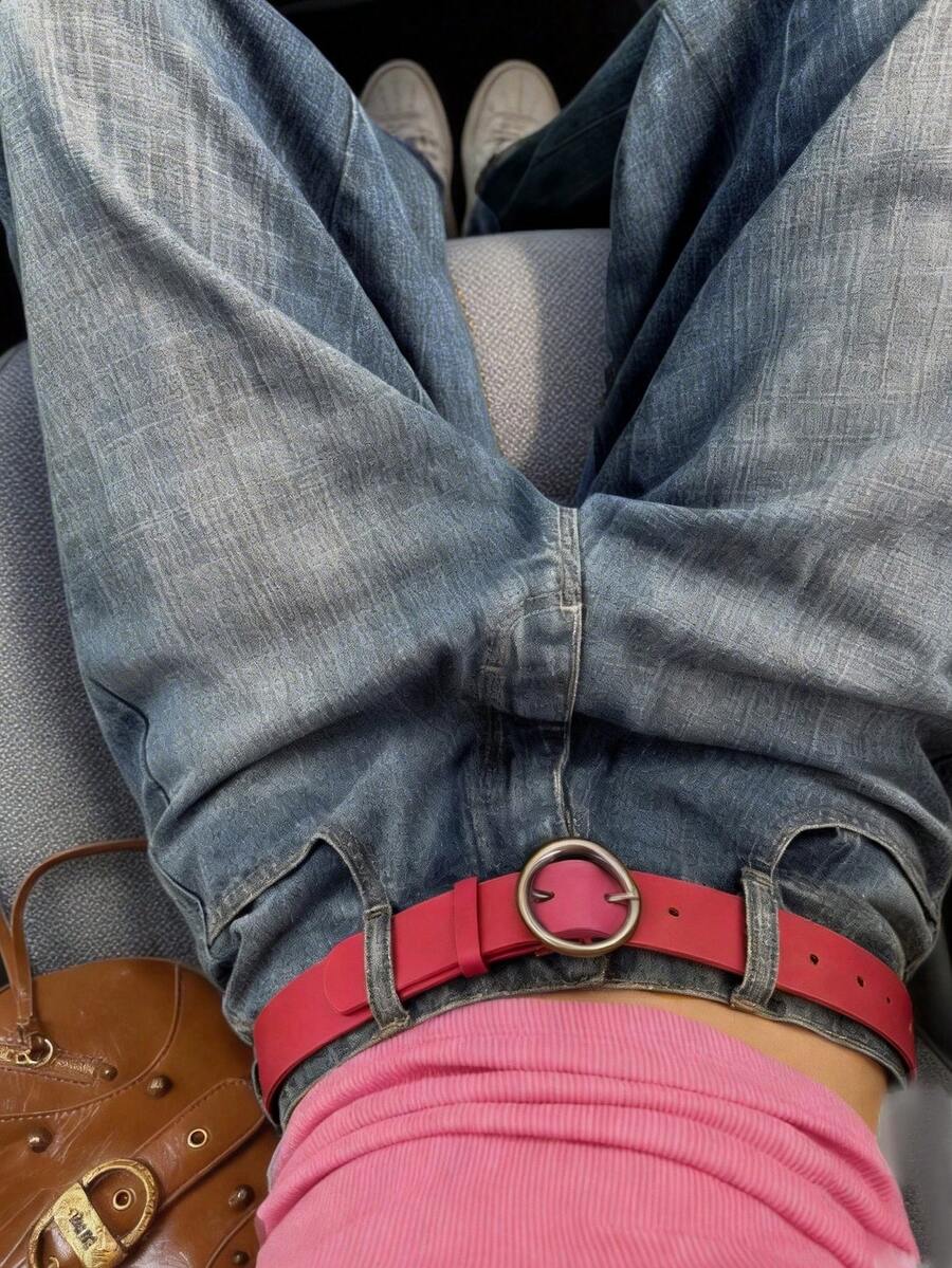 Livesso 女士蓝色水洗直筒牛仔裤 - 藍色 - 查看 1