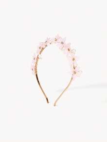 Opalesca 1pc Women Faux Pearl & Flower Decor Sweet Style Headband Boho,Hairband,Hair Hoop Headbands Hair Accessories Head Accessories - Pink - View 6