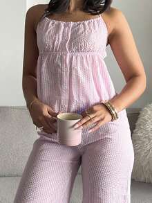 LHSEPT 女士日常两件套服装 - 粉色 - 查看 5