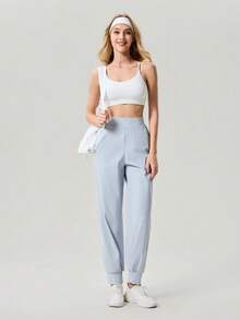 OutZeal Quần thể thao nữ, quần tập gym, quần tập luyện, quần chống tia UV, quần thoáng khí, cạp cao, quần jogger. - Màu xanh nhạt - Xem 6
