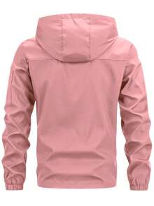 Manfinity Homme 男士连帽拉链休闲百搭日常长袖外套 - 粉色 - 查看 4