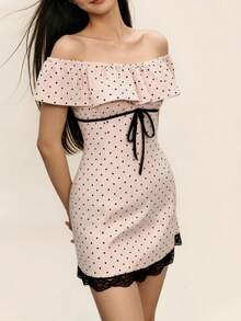 Rina Fox 2026夏季新款休闲简约Y2K波点女装连衣裙 - 粉色 - 查看 3