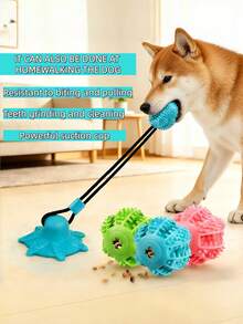 Brinquedo de adestramento para cães, coleira com ventosa forte para mastigar, brinquedo para cães de pequeno e médio porte para combater o tédio. (Recomendado para uso em pisos lisos, não recomendado para pisos de madeira.) - Multicolorido - Ver 2