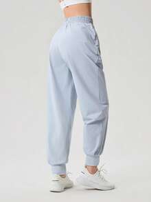 OutZeal Quần thể thao nữ, quần tập gym, quần tập luyện, quần chống tia UV, quần thoáng khí, cạp cao, quần jogger. - Màu xanh nhạt - Xem 8