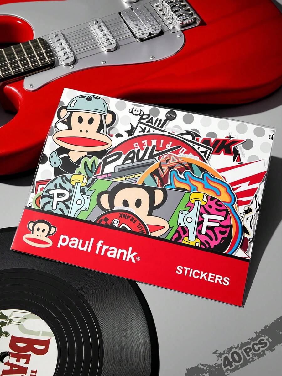 Paul Frank X SHEIN 卡通图案涂鸦贴纸,适合学生、青少年、男女使用,可用于笔记本、日记本、手工艺品等物品。也可用于个性化装饰滑板、笔记本电脑和行李箱。背面采用可移除胶,易于撕下且不留残胶。 - 多色 - 查看 1